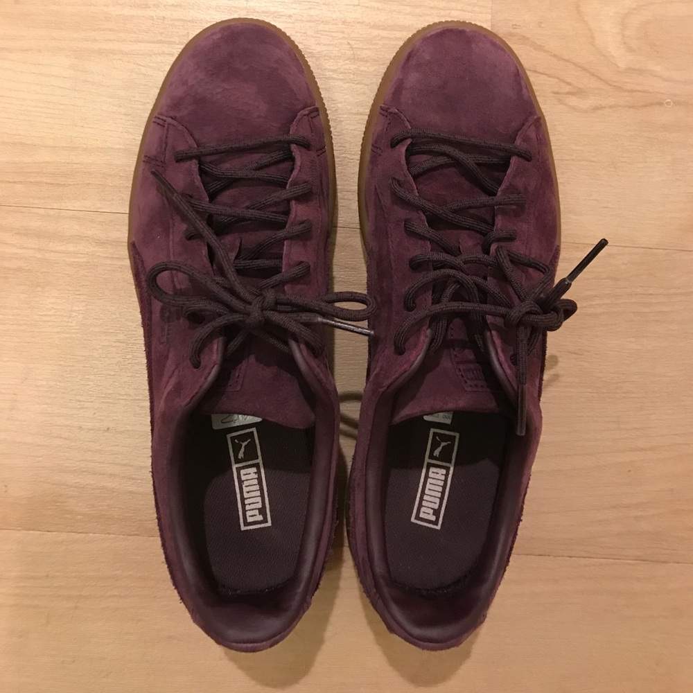 Puma Burgandy Suede Sneakers