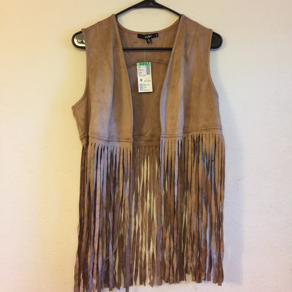NEVER WORN new fringe vest!! Tags still on!!