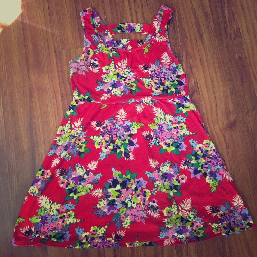 Red Floral Mini Dress by Xhiliration