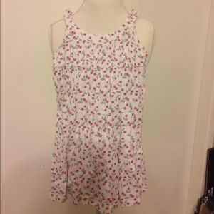 White red and green cherry dress