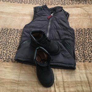 Bubble Vest with faux leather pockets!