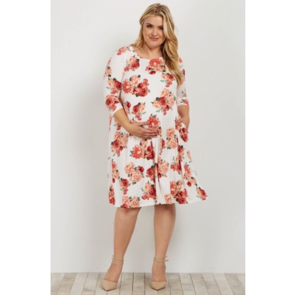 Ivory Floral Swing Dress