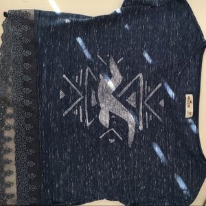 Denim Blue Hollister Lace Crop Top