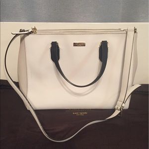 White/cream/black Kate spade satchel/crossbody