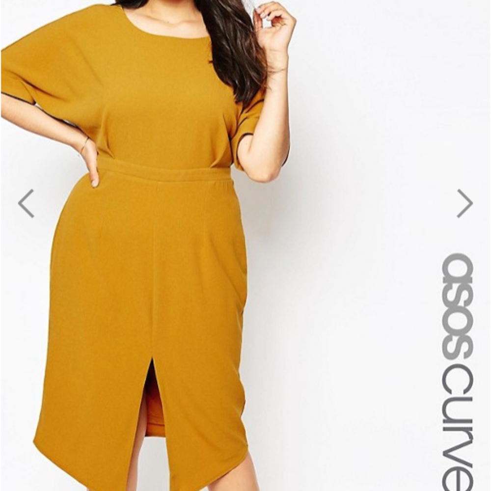 ASOS CURVE Plain Wiggle Cut Out Back Dress