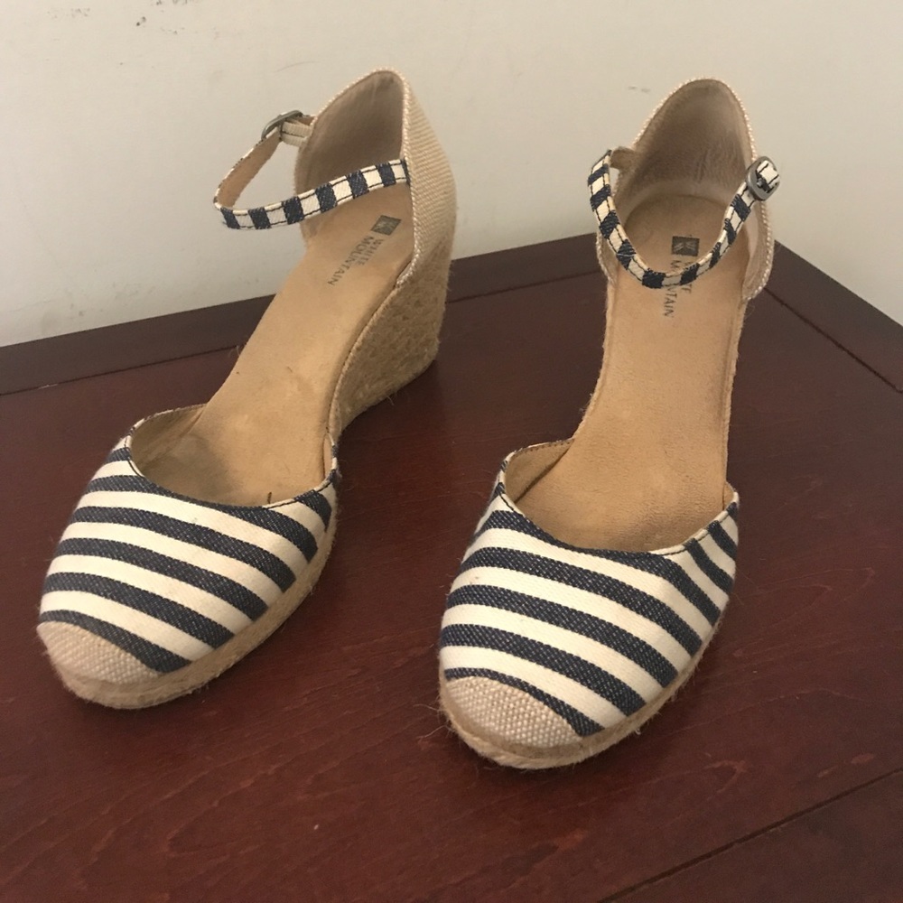 Wedge stripe espadrilles