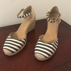 Wedge stripe espadrilles