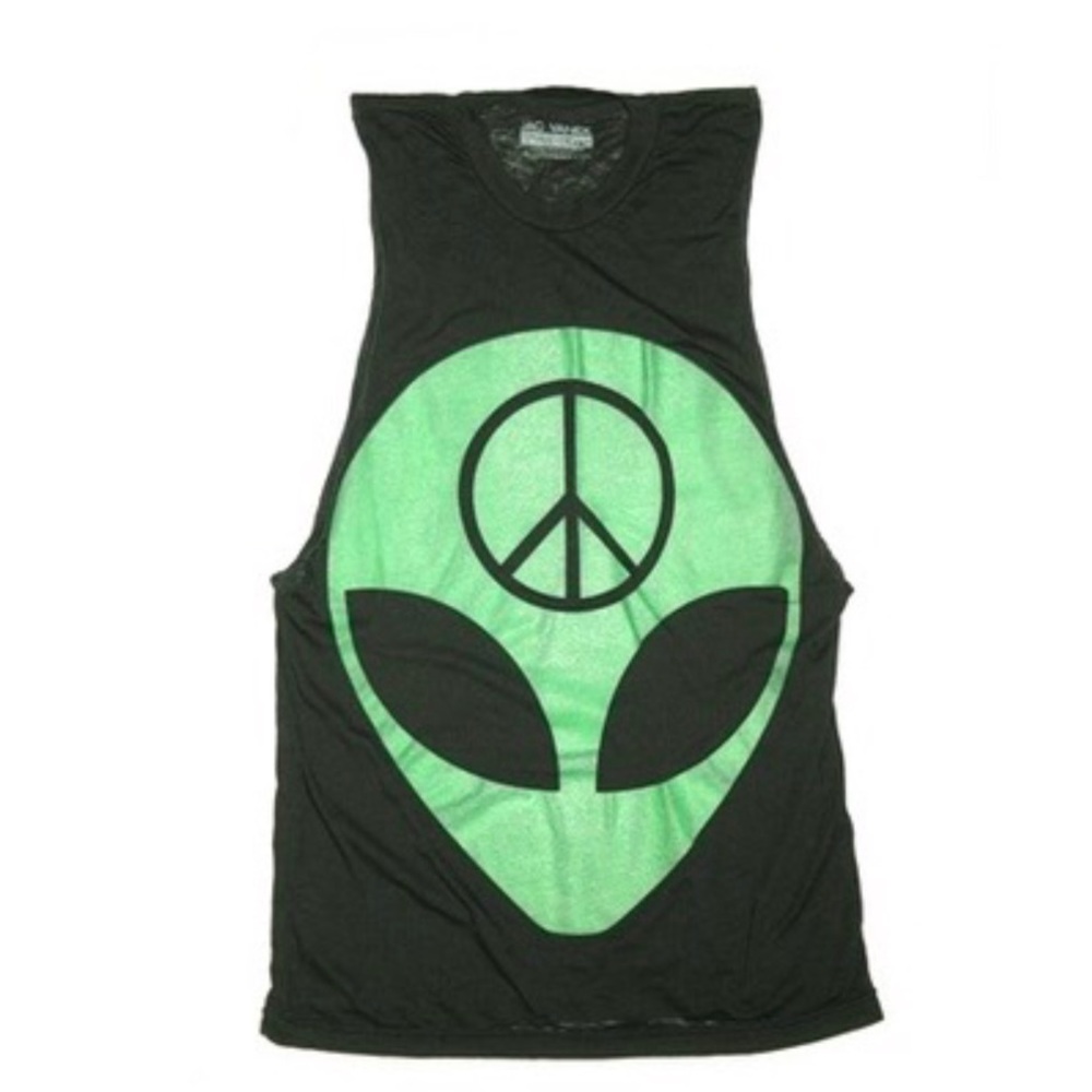 Jac Vanek alien peace tank tee