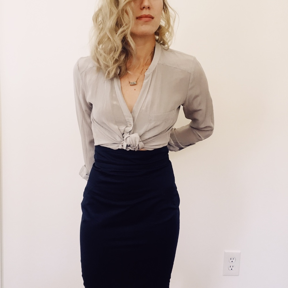 Z Spoke Zac Posen Peg Pencil Skirt, Navy