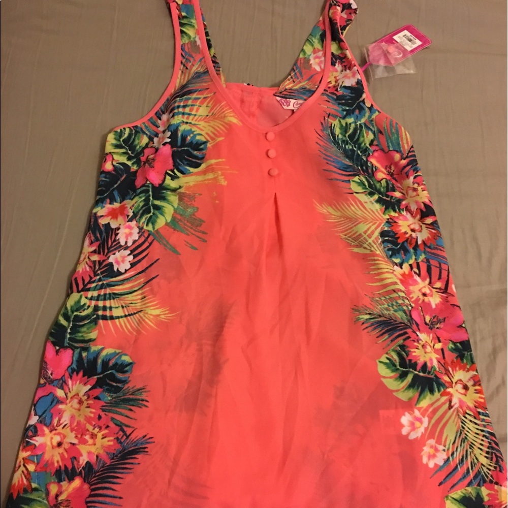 Candies coral/tropical tank with bow