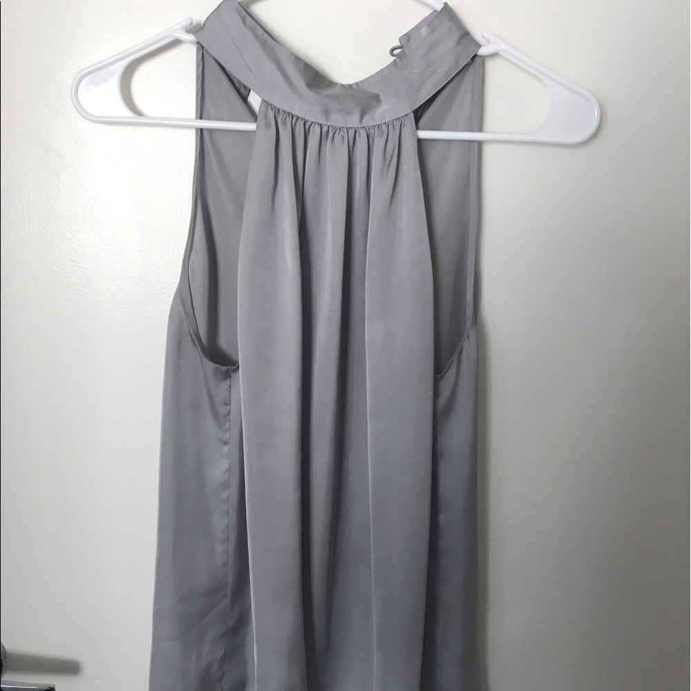 Kenneth Cole Size 2 Silk Grey Shirt