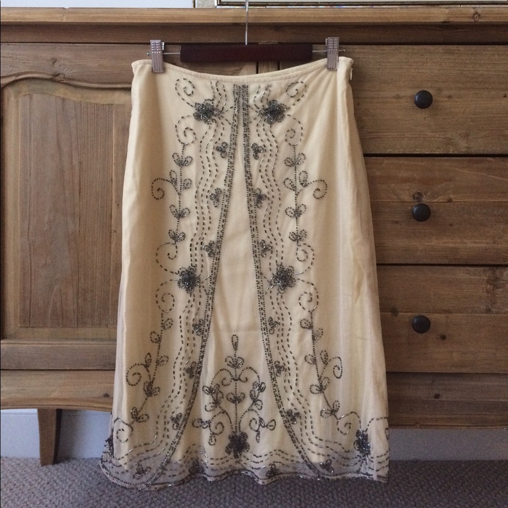 Anthro | Odille beaded chiffon skirt | 2