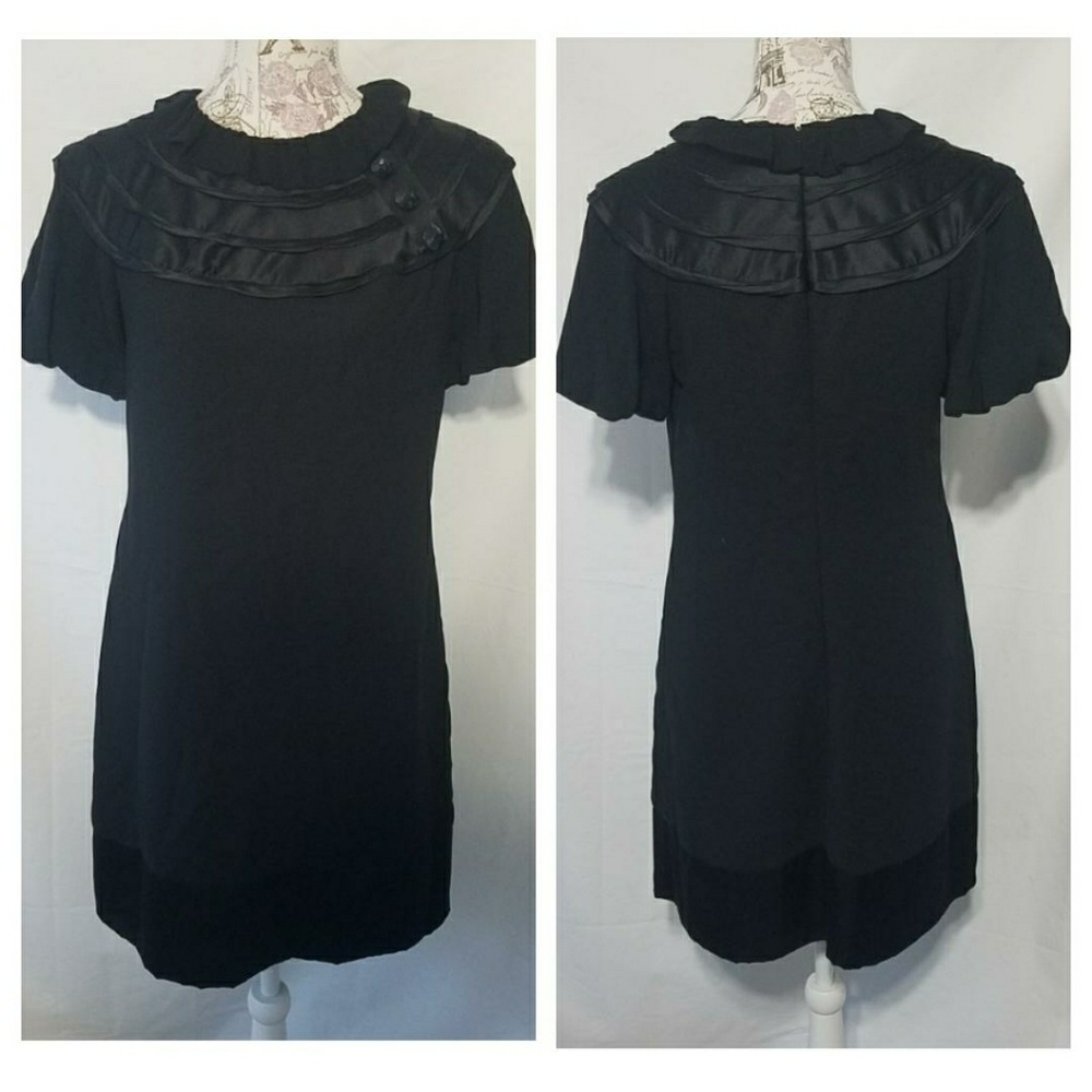 AND COLLECRION flirty shift dress silk collar 6