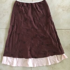 Anthro  cotton tiered skirt
