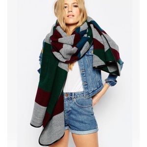 Long Scarf with Mixed Stripe & Chevron