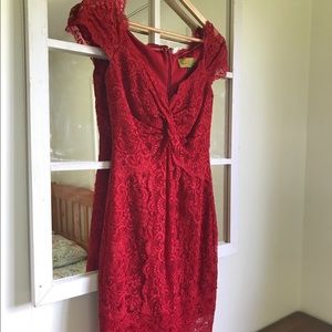 Nicole Miller Red Lace Dress