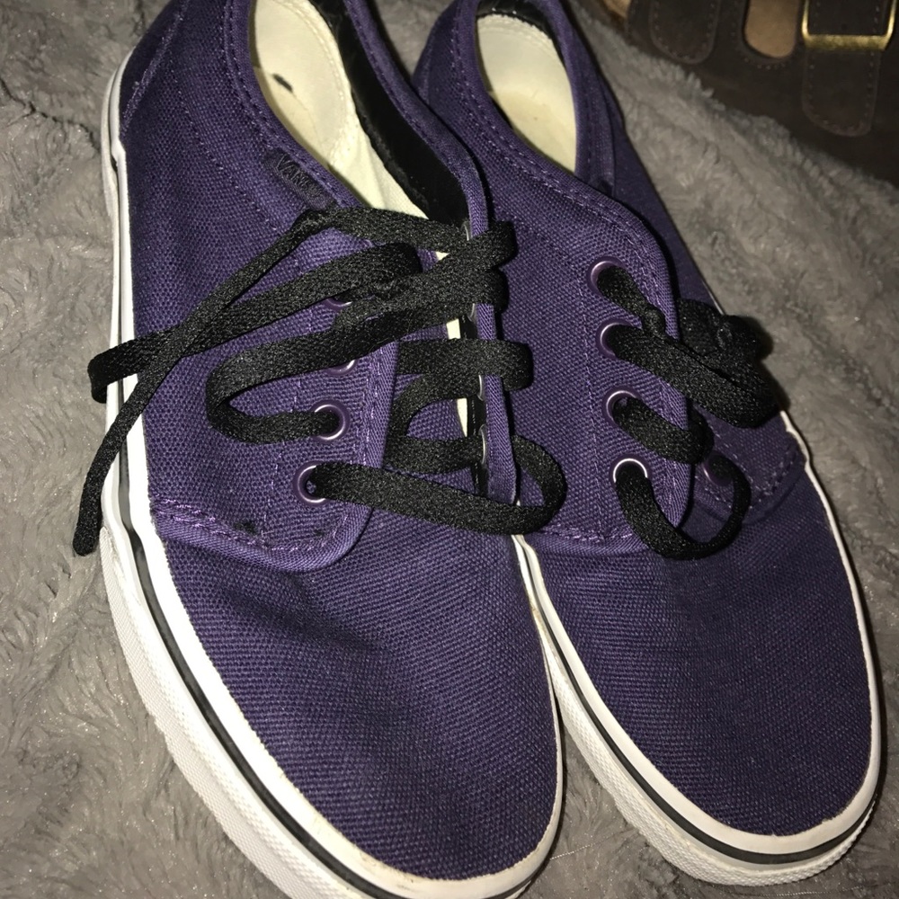 purple & black Vans