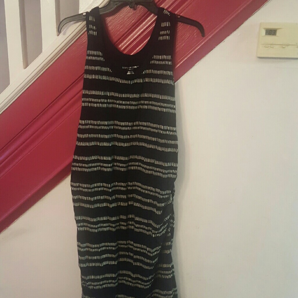 Black stripe maternity dress