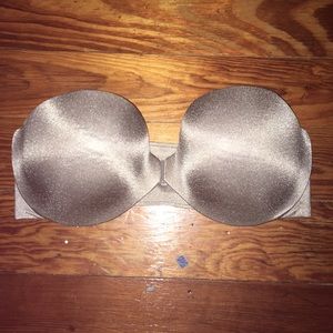 VS 34D Strapless Bra Front Clasp Brown