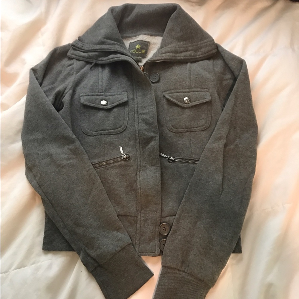 Nollie grey zip up jacket