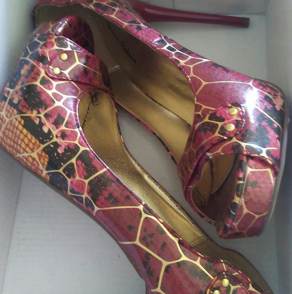 Snake print heels