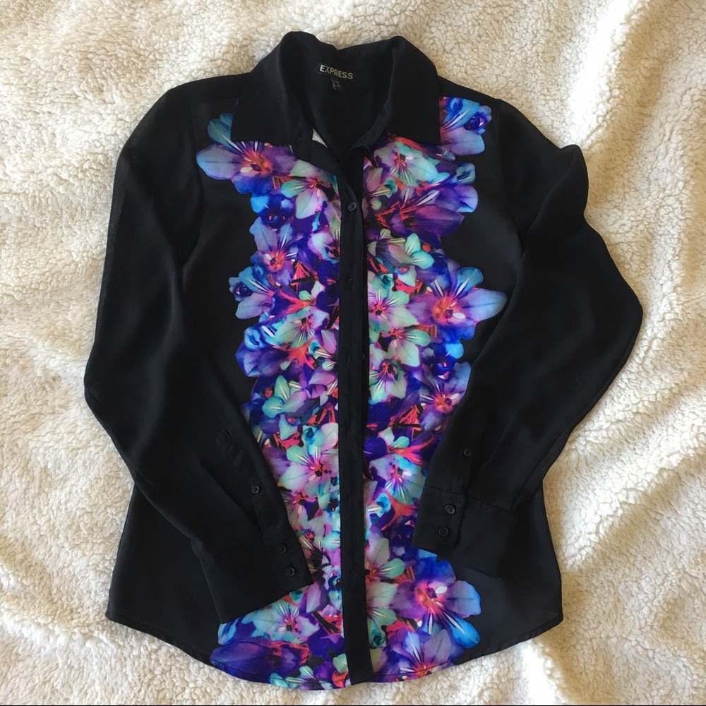 Express Floral Button Up