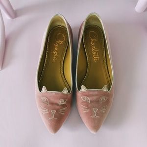 Charlotte Olympia pink kitty flats