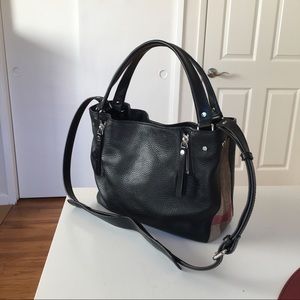 Black leather bag