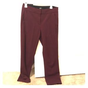 LOFT Marisa ankle pants, size 4P in burgundy