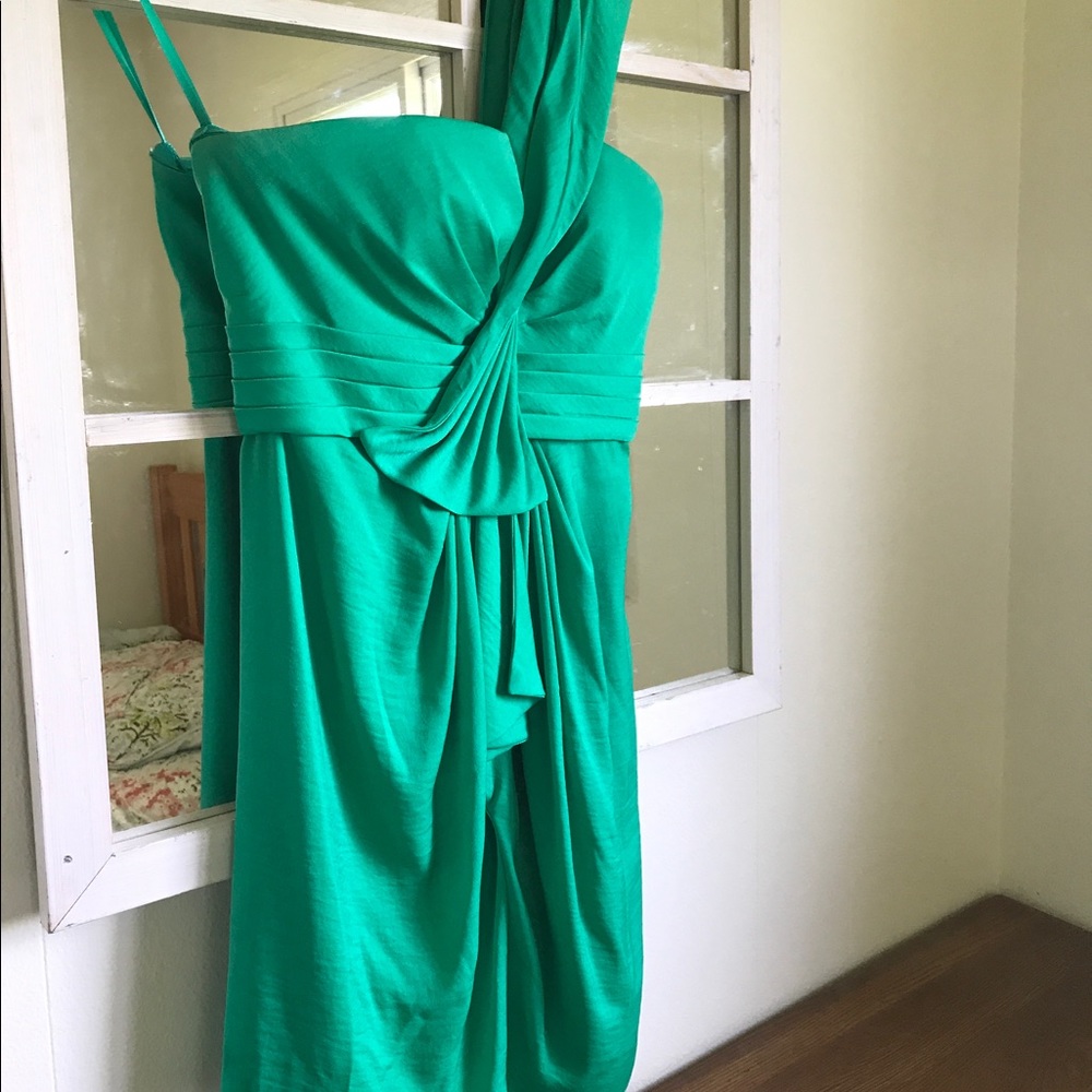 Emerald green BCBG Maxazria cocktail dress