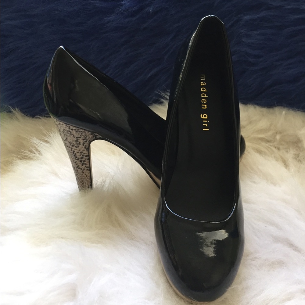 Madden Girl " Cleary" pump with snake print heel