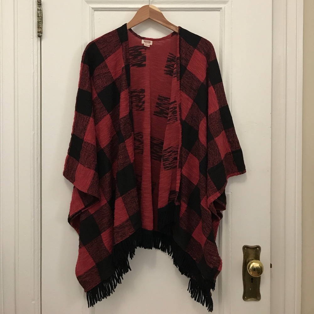 Buffalo Plaid Boho Poncho