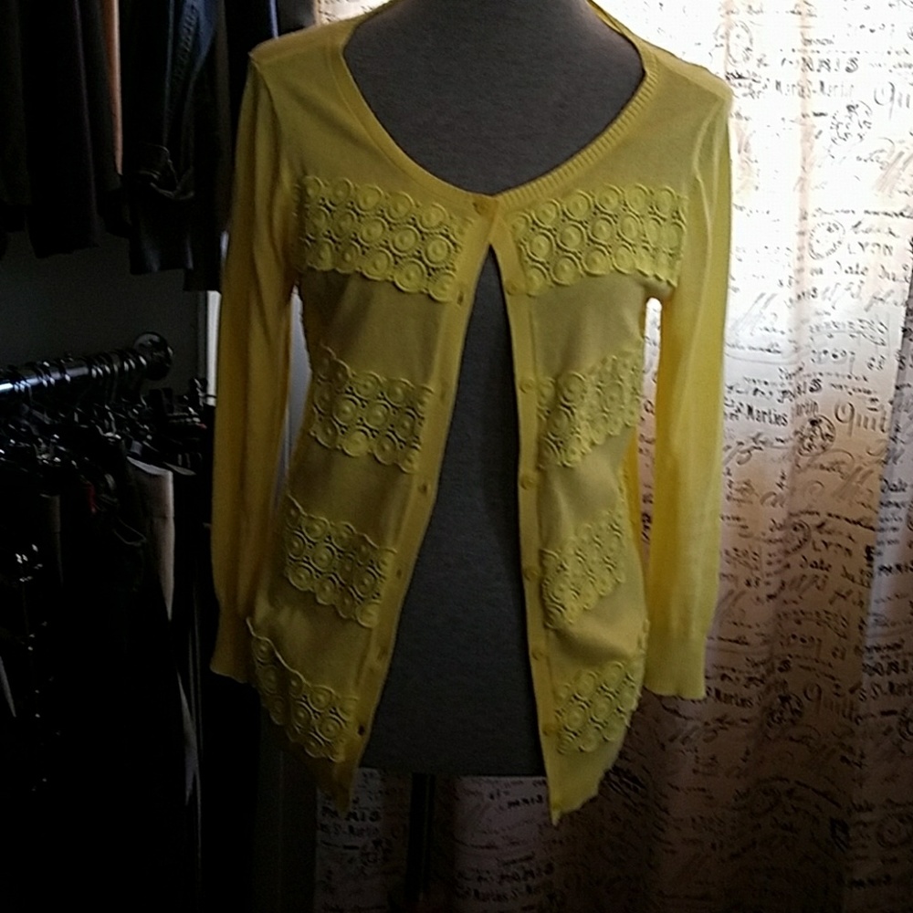Yellow Cardigan Sweater