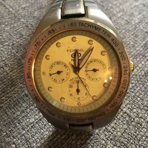 Fossil Blue Calendar Tachymeter Mens Watch