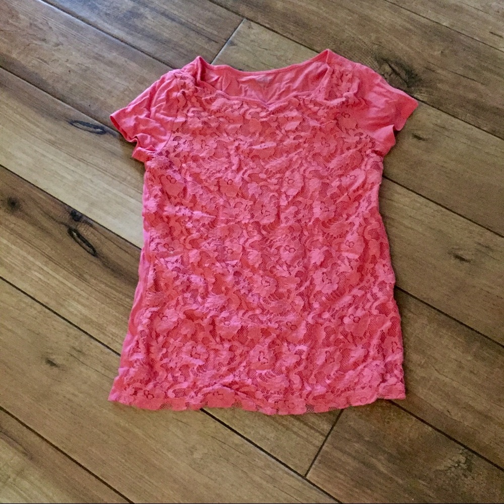 Loft lace overlay t-shirt