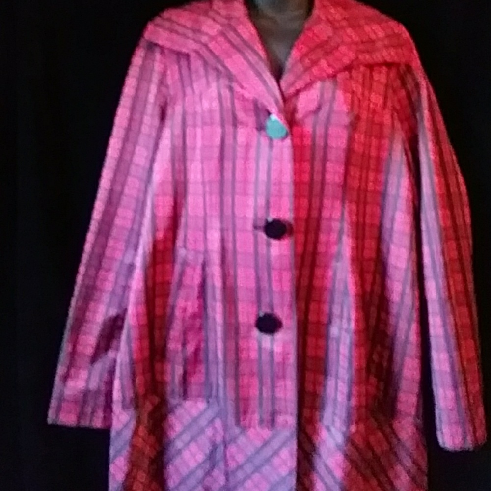 Ambition lined red plaid jacket - size L