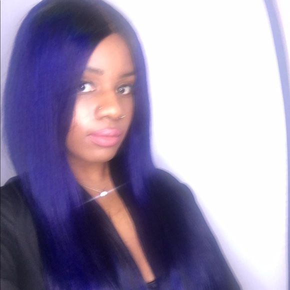 cobalt blue virgin hair wig unit ! 24 inches