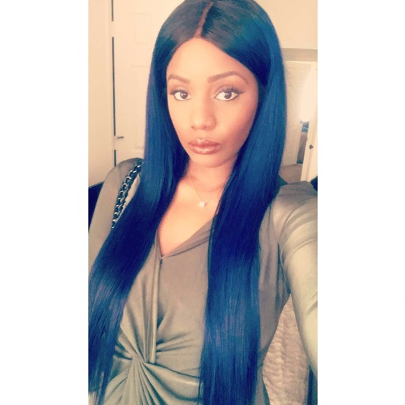 cobalt blue virgin hair wig unit ! 24 inches