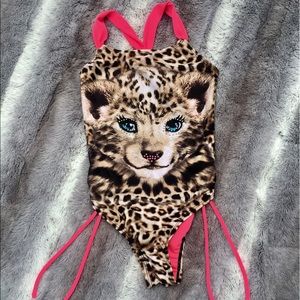 Justice Bejeweled Sassy Leopard Girls' Swimsuif