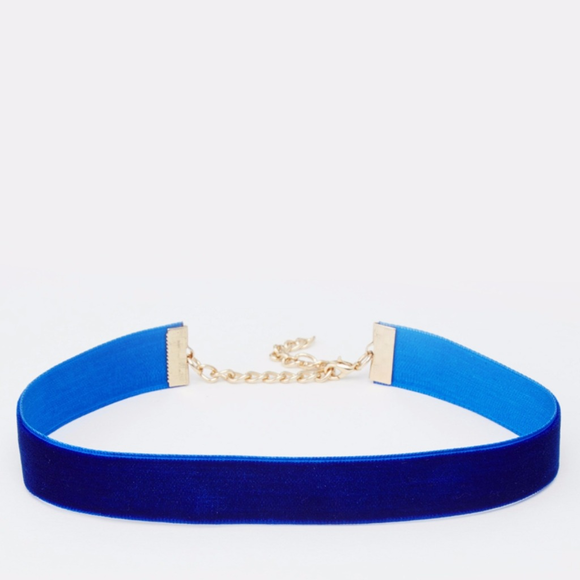 NWT skinny royal blue velvet choker necklace - Picture 2 of 2