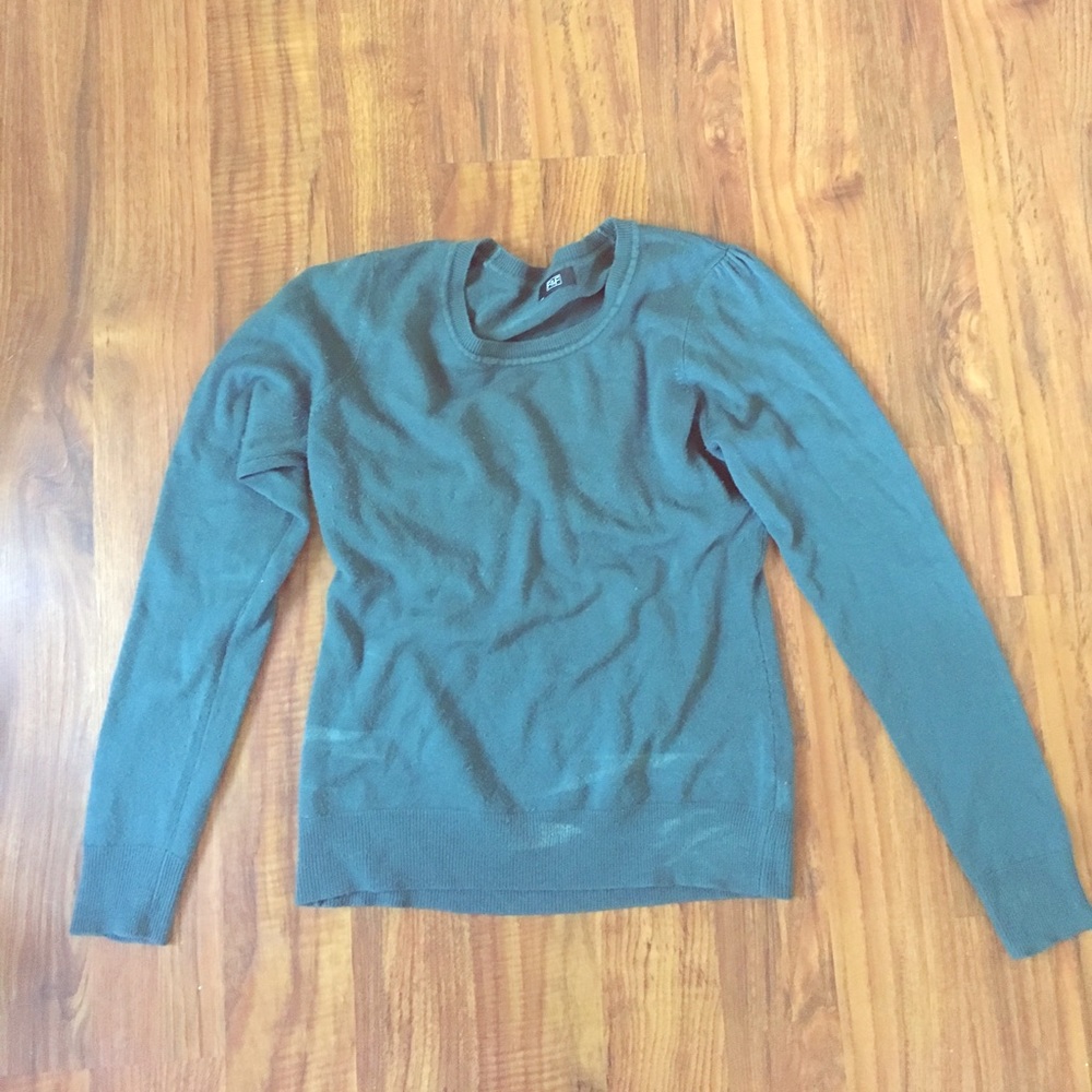 Dark Teal sweater with ruched shoulders