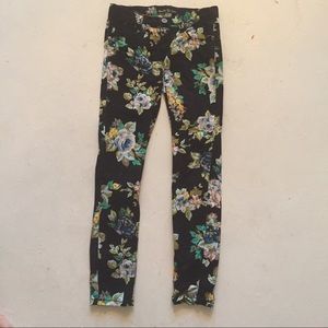 Vanilla Star Black Floral Skinny Jeans