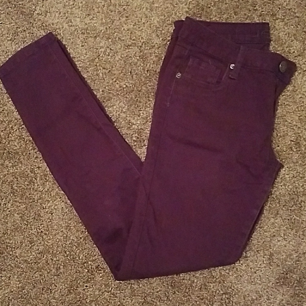 Dark purple skinny jeans