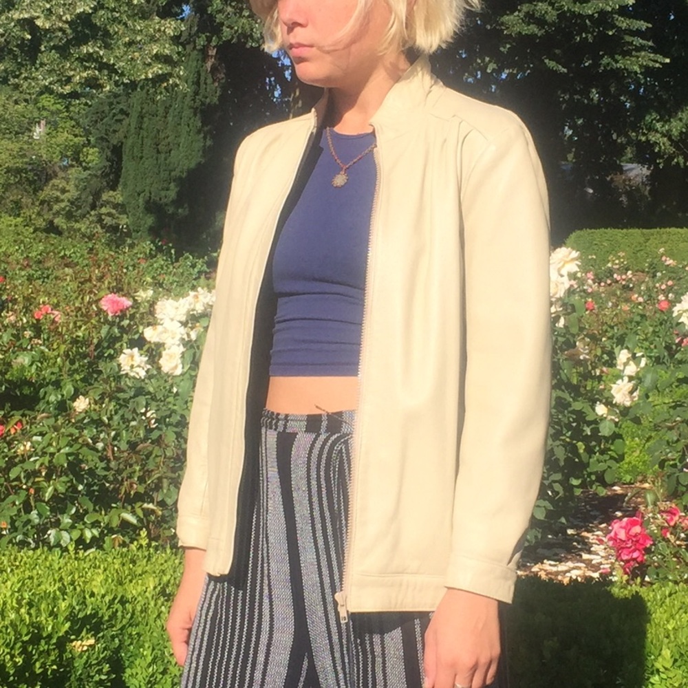 Ivory Leather Jacket