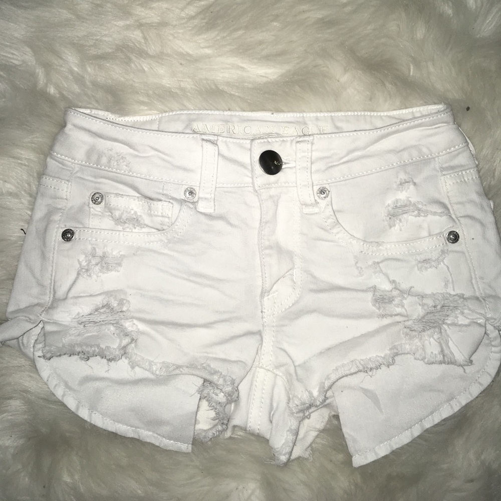 White Ripped Shorts