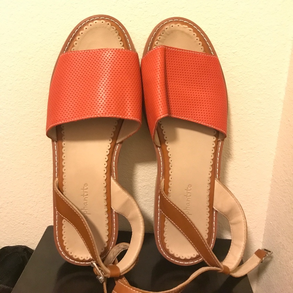 Flat Elephantito Olivia Sandal perforated L.Red