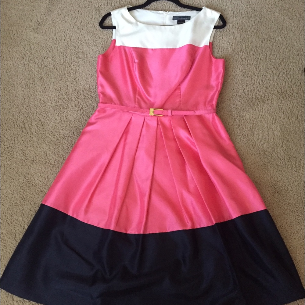 Beautiful Jessica Howard Pink/Navy/Off-White Dress