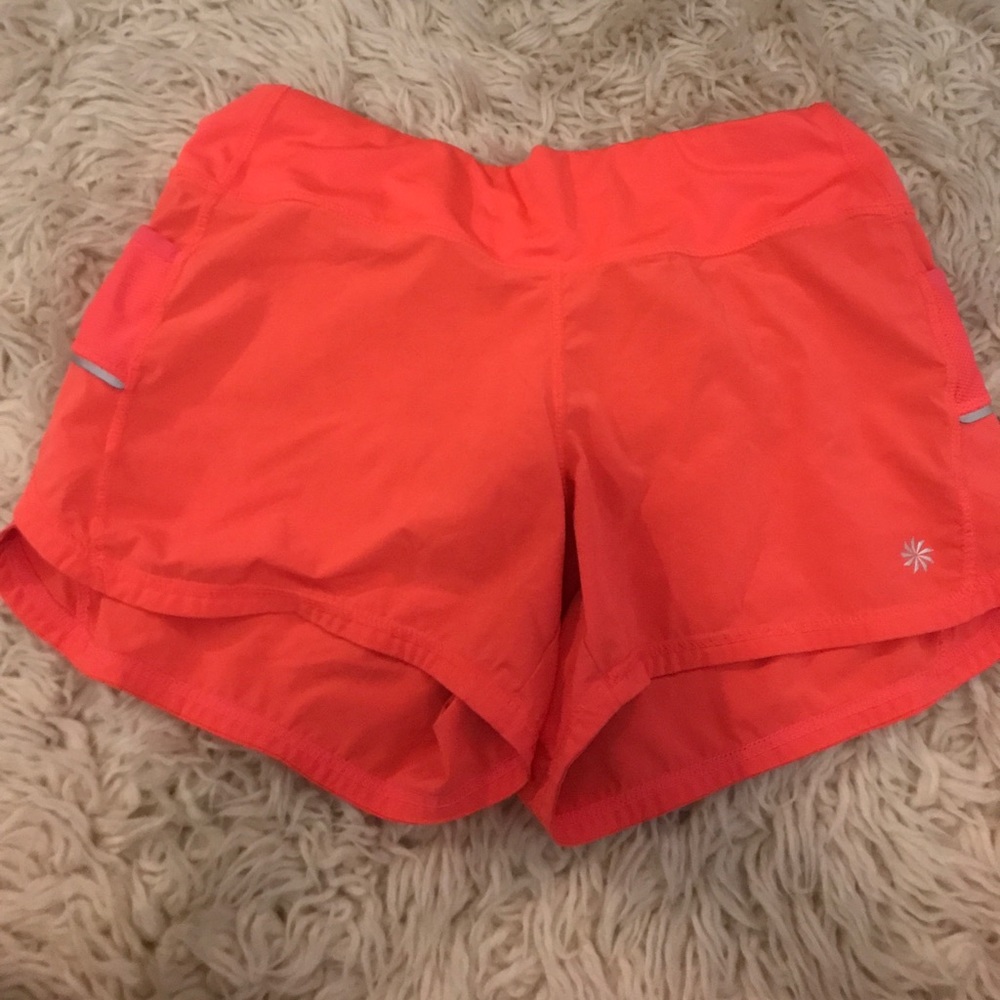 Athleta coral running shorts
