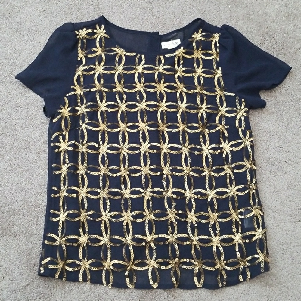 Maison Jules sheer sequined shirt