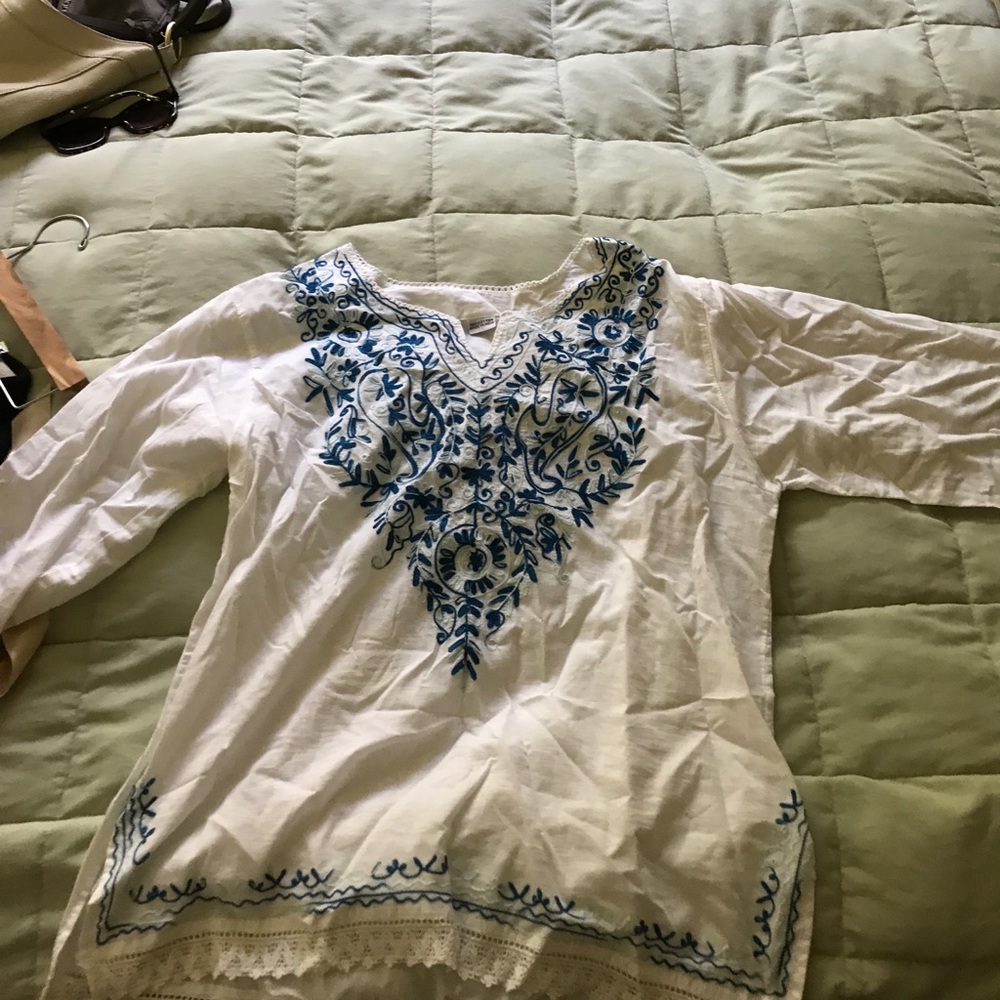 Cotton embroidered tunic